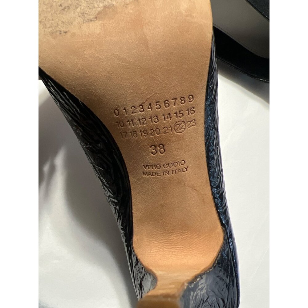 Maison Margiela Crinkle Black Patent Leather Heels Size 38 - Picture 3 of 12